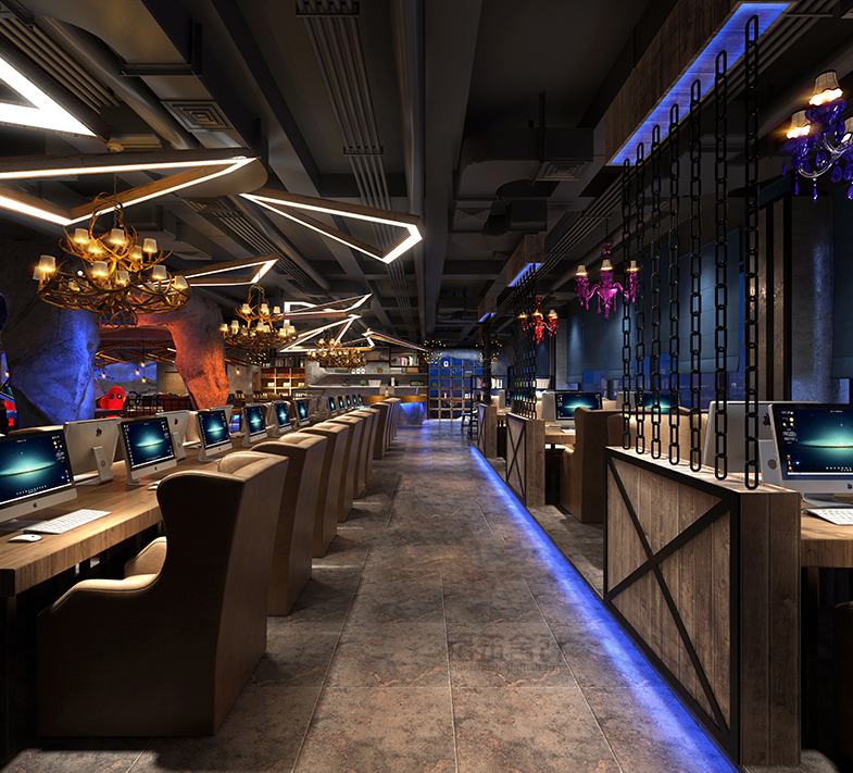 工業(yè)風網(wǎng)咖裝修圖片