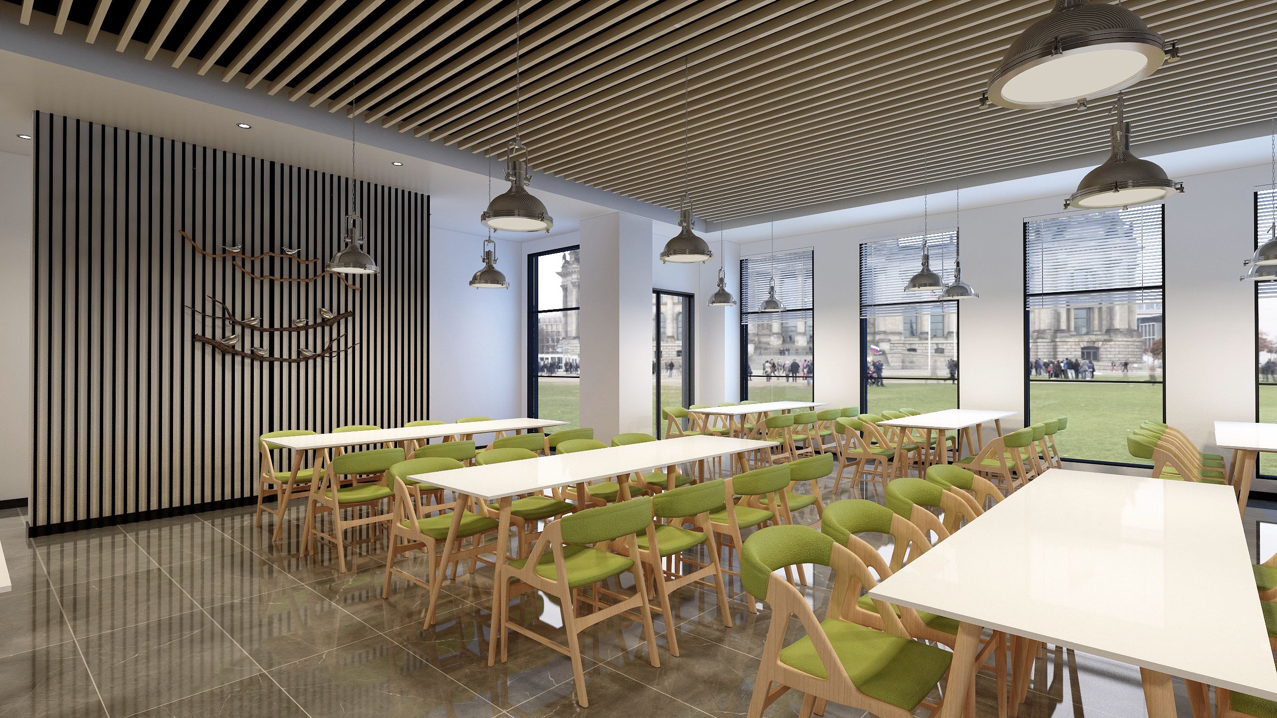 匯錦水務(wù)公司職工510平米廠房裝修效果圖