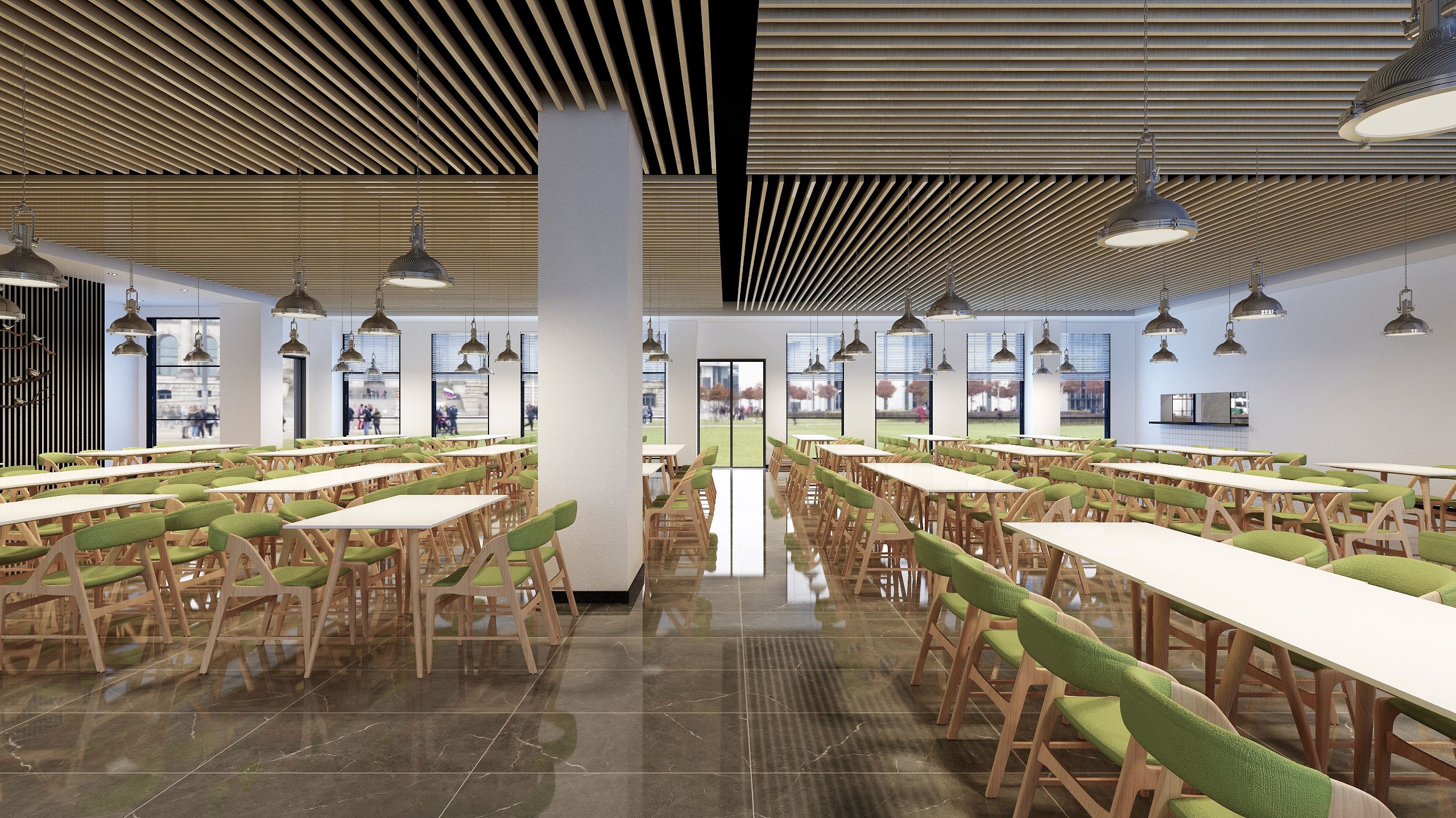 匯錦水務(wù)公司職工510平米廠房裝修效果圖